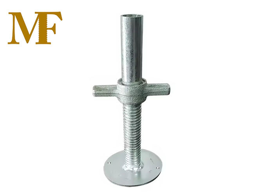 Ringlock System Base Jack For Scaffolding Construction With Round Base Plate
