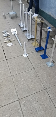 Ringlock System Base Jack For Scaffolding Construction With Round Base Plate