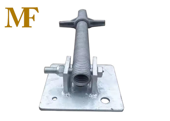 Galvanized Scaffolding Adjustable Screw Jack With Swivel Leveling Base Plate