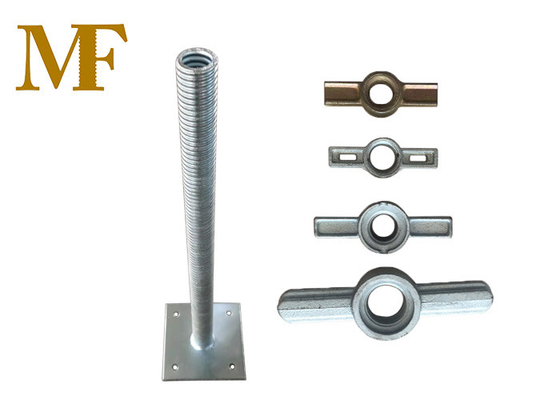 30-38mm Diameter Frame Scaffolding Jack Base With Hot Dip Galvanized Surface Finish