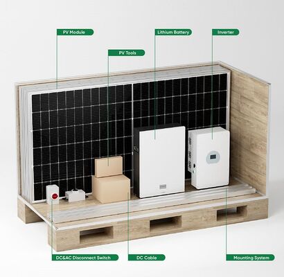 Complete Hybrid Solar Energy System 3 Phase 3KW -30KW On Off Grid Hybrid Solar Panel Power System