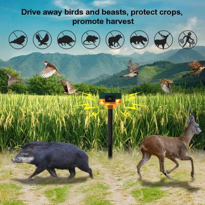 Solar-powered Rechargeable Dog Bark Deterrent Ultrasonic Animal Repellent Flashlight