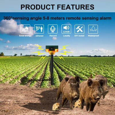 Solar-powered Rechargeable Dog Bark Deterrent Ultrasonic Animal Repellent Flashlight