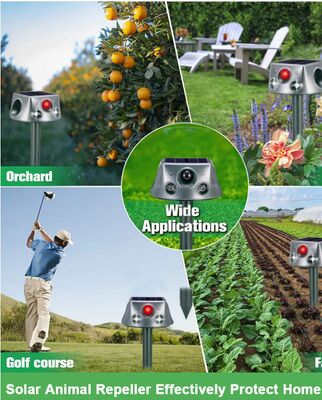 Running Deer Ultrasonic Solar Animal Repeller For Yard 6 Modes Repellent With Motion Sensor & Flashing Light