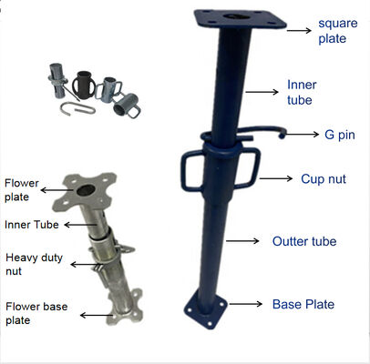 Adjustable Height Scaffolding Steel Props Durable Support Long Service Life
