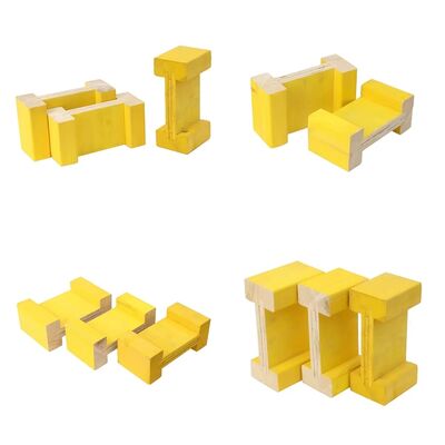 Yellow Wooden Beam / Lightweight Design / Reusable Structure / Adjustable System
