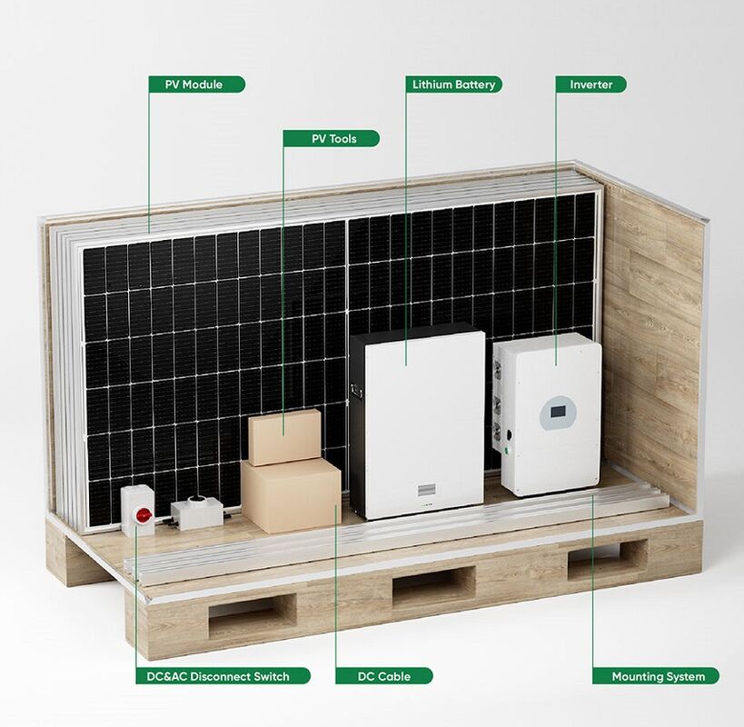 Complete Hybrid Solar Energy System 3 Phase 3KW -30KW On Off Grid Hybrid Solar Panel Power System
