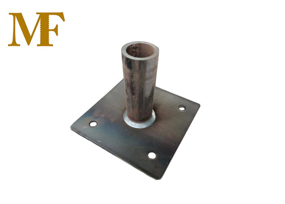 Fixed Galvanized Pipe Post Universal Steel Scaffold Base Plate 150*150*5mm